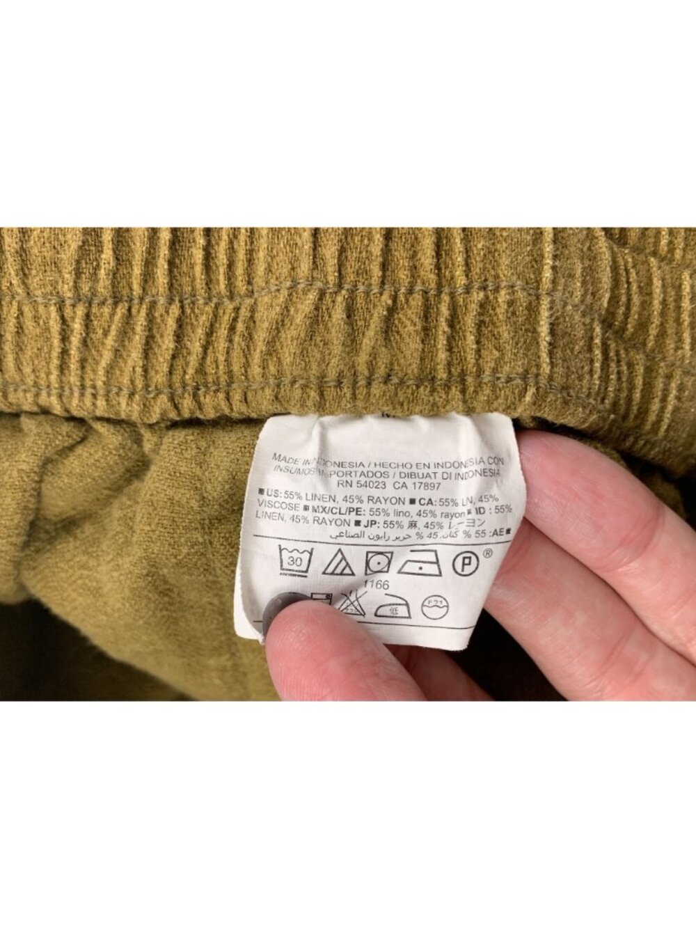Old Navy Gathering Moss Olive Linen Blend High Rise Pull On Shorts M - Picture 3 of 4